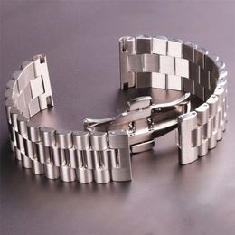 Watch Bands Stainless Steel Watchbands Bracelet Women Men Silver Solid Metal Watch Strap 16mm 18mm 20mm 21mm 22mm Accessories 221104 249i