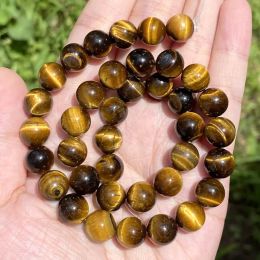 Natural Stone Beads 4 6 8 10mm Tiger Eye Lava Amethyst Green Dongling Pearl Jewellery Making DIY Bracelet Necklace