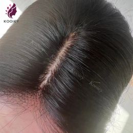 5*5 Silicone Silk Base Lace Closure Human Hair Silk Top Closure 22" Remy Human Hair Extensions with Baby Hair Natural Black