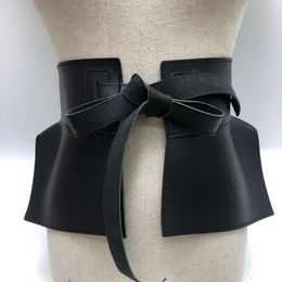 Поясные женские пеплум ремень женская юбка кожаная талия мода дамы пуш черные луки широкие жгуты платья дизайнерские пояс 251J