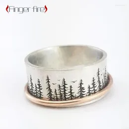 Cluster Rings Vintage Silver Plated Forest Pattern Gold Colour Wrap Women Ring Anniversary Gift Beach Party Jewellery Life Quality Working