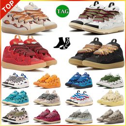 Shoes Casual Shoes Luxury Leather Curb Sneakers Sports Trainers Pairs Lace-up Extraordinary Trainers Calfskin Rubber Sneakers Womens Mans
