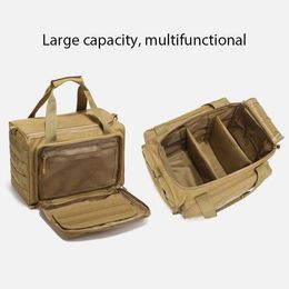 Multi-function Bags Tactical Range Bag Molle System 600D Waterproof Gun Shooting Pistol Case Pack Khaki Hunting Accessories Tools Sling Ofsm