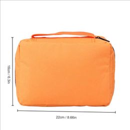 1pc Green/Red/Orange Large Capacity Travel Wash Bag Hook Type Portable Waterproof Portable Foldable Wash Bag