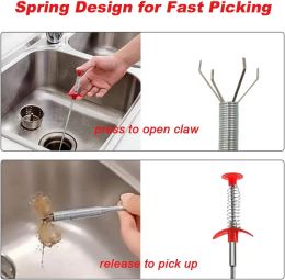 60/85cm Spring Pipe Dredging Tools, Drain Snake, Drain Cleaner Sticks Clog Remover Cleaning Tools Household for Kitchen Sink