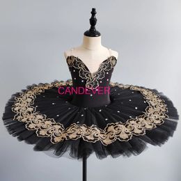 Red Black lace diamond Sequin embroidery ballet tutu professional swan competition dress skirt baby kids toddler girl Dance wear 240514