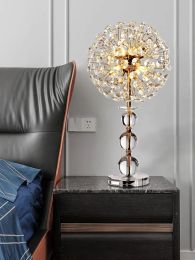 Modern LED Sun Flower Crystal Floor Lamp for Living Room Bedroom Indoor lustre Home Decor Table Lamp Standing Light Bedside Lamp