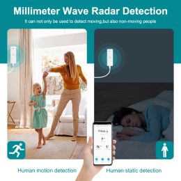 Zigbee Mmwave Radar Human Sensor Tuya Smart Presence Detector Distance Light Sensor For Smart Home Automation