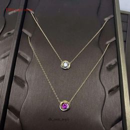 Bracciale di collana del carrello per donne tecnologie di gioielli di lusso intarsiati con collana di diamanti a tricolore viola a tricolore V Gold Gold Gold 7578