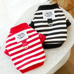 Dog Apparel Striped Hoodies Breathable Puppy Pullovers Winter Warm Pet Coat Cute Fashion Cat Traction Chihuahua Clothes