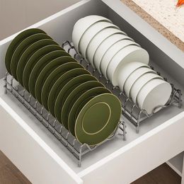 Kitchen Storage 304 Stainless Steel Dish Rack Cabinet Inner Pull Basket Drawer For Bowl Dishes