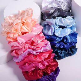 4 inches Women Multicolor Silk Scrunchie Elastic Handmade Band Ponytail Holder Hairband Headband Hair Accessories 589715