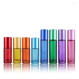 Storage Bottles 100pcs Frosted Glass Roll On Bottle Roller Ball 5ml 10ml Essential Oil Vials Empty Refillable Perfume