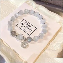 Chain Opal Butterfly Female Ins Minority Design Grey Moonlight Bracelet Joker Temperament Drop Delivery Jewellery Bracelets Ot6Kw