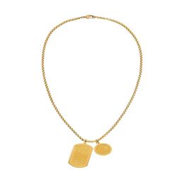 Fashion Gold Double Necklace for lady women mens Party wedding lovers gift engagement couple jewelry with box 216C