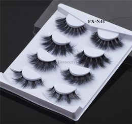 4 Pairs Mix Styles Faux 3D Mink Eyelashes False Eyelash Fluffy Wispy Fake Mink Lashes Eyelash Extension Makeup Cruelty 4469737