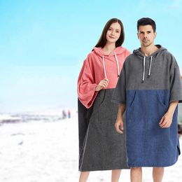 Towel Sun Protection Bathrobe Bath Extra Large Hooded Beach Changing Robe Quick Dry Microfiber Towelling For Men And Women