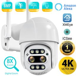 BESDER 8MP 4K PTZ IP Camera 8x Zoom Dual-Lens Human Detect CCTV Camera Outdoor CCTV Wifi Video Surveillance Camera ICSEE Alexa 240522