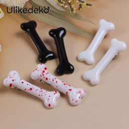 2pcs Dog Bone Hair Clips Women Hairpin Gothic Style Bone Hair Accessories Girls Charm Lovely Barrettes Party Cosplay Props