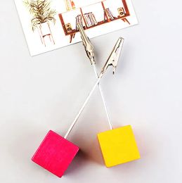 Colour Cube Stand Alligator Wire Photo Clip,Memo Card Holder,Table Wedding Party Place Favor,Customized Gift Note Clamp