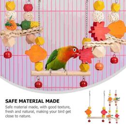 Other Bird Supplies Cage Toys For Parrots Wood Birds Swing Reliable Chewable Bite Bridge Parrot Toy Colorful Chewing Pet