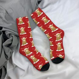 Women Socks Moo-rry Christmas Stockings Wee Hamishh Design Gothic Autumn Anti-Slip Girls Climbing Comfortable