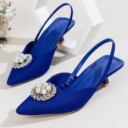 Casual Shoes 2024 Summer Women's Sandals Brand Fashion Temperament Pointed Toe Stilettos Banquet Wedding Zapatos De Mujer