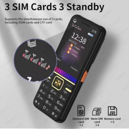 SERVO 2176 3 SIM Mobile Phone Dual LED Flashlight Portable Bluetooth Speaker Music Player Speed Dial FM Large Buttons Cellphones