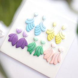 Soft Pottery Earrings Polymer Clay Cutter Hollow Geometric Pattern Mould DIY Ceramic Earrings Jewellery Pendants Clay Tools