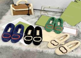 Top Quality Designer Casusl Shoes Women Slippers y Faux Slipper Thick Bottom Light Brown Merino Wool Slides Fashion Warm 9820157