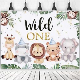 Party Decoration Backdrop Animals Jungle Wild One Safari Birthday Decorations Baby Shower Boy Girl 1st Background Jung