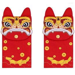 Gift Wrap Chinese Red Envelopes Hongbao Bag Embroidery Tiger Lucky Money Pockets For Year 2024 Spring Festival