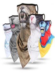 3D Animal Printed Multi Use Neck Tube Scarf with Ear Loops Cycling Hiking Windproof Face Mask Ski Halloween Costume Bandana15663199