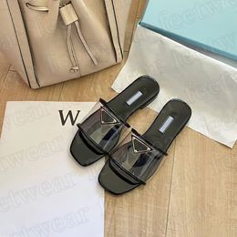 New designer sandals pvc flat slides sandal womens slippers black white metallic gold luxury ladies summer beach slipper fashion outdoor women shoes