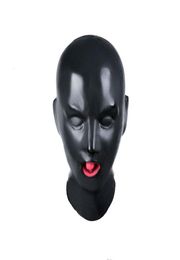 Latex Bondage Hood Sex Mask Fetish Toys Bdsm Bondage With Open Mouth Gag Adult Sex Toy Hood Mask Y190603024565054