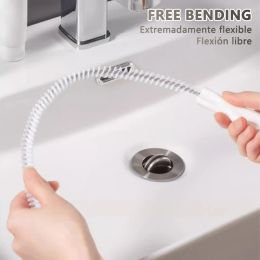Pipe Dredging Brush Free-bending Sink Drain Overflow Cleaning Brush Useful Kitchen Sink Brush Bathroom Sewer Hair Catcher