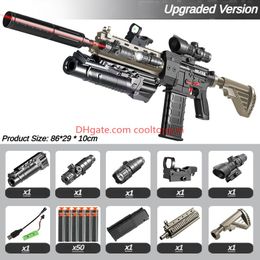 Upgraded Electric M416 Soft Bullets Toy Gun Detachable Submachine Gun Model Outdoor Cs Pubg Game Prop Look Real Collection Birthday Gifts For Boys Fidgets Toy