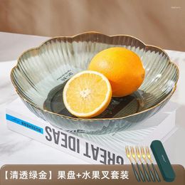 Decorative Figurines Aesthetic Transparent Trays For Fruits And Candies Home Decor Luxury Living Room Table Ornaments Modern Style Plastic