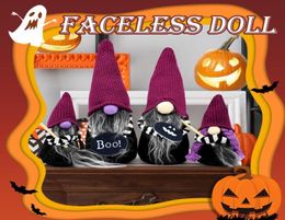 2023 Party Gift Halloween Witch Gnomes Plush For Tier Tray Decor Handmade Fall Gnome Autumn Faceless Doll Table Ornaments Gifts1464358