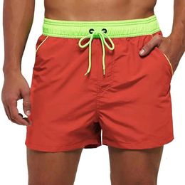 Men Summer Swimwear Trunks Swimsuits Quickly Dry Surf Beach Board Elastic Waist Swim Pants Surffing Shorts with Mesh
