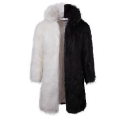 Men Fur Coat Hooded Winter Faux Fur Outwear Coat Men Punk Parka Jackets Long Leather Overcoats Genuine Fur Brand Clothing J18111594854780