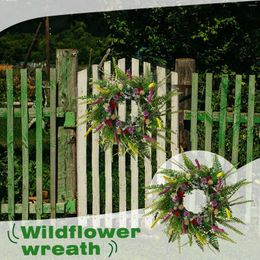 Decorative Flowers And Farmhouses Spring Wreath Home Artificial Summer Decor Wildflower Cottage Beautiful Double Door Christmas
