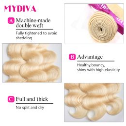 30 32 34 36 Inch 613 Blonde Bundles Brazilian Hair Weave Bundles Body Wave 100% Human Hair Bundles Remy 613 Hair Extension