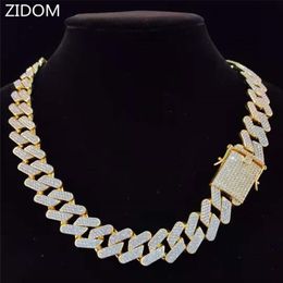 Men Hip Hop Chain Necklace 20mm heavy Rhombus Cuban Chains Iced Out Bling fashion Jewellery For Gift 220217 228r