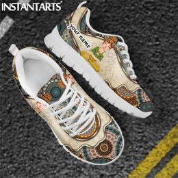 Casual Shoes INSTANTARTS Mandala Boho Style Yoga Girl Design Ladies Flat Comfort Lace Up Sneakers For Women Autumn Soft Zapatos