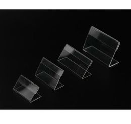 13mm T Clear Plastic Desk Sign Tag Display Paper Card Holders Acrylic Label Holder Stand Frame 50pcs7325659