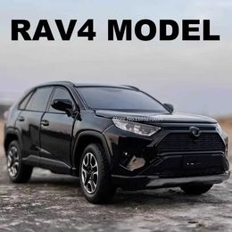 Diecast Model Cars 1/32 RAV4 SUV toy car model metal alloy die-casting simulation off-road vehicle sound and light pull back function set T240524