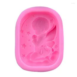 Baking Moulds 3D Silicone Baby Praying Angel Boy Candle Mold Soap Making Forms Fondant Sugarcraft Cake Molds