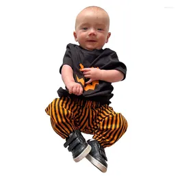 Clothing Sets Infant Born Boy Halloween Outfits Striped Pants Set Black Long Sleeve Shirt Tops