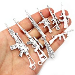 10pcs/lot Antique Silver Plated Spear Gun Charms Pedants DIY Jewellery Making Accessories for Necklace Keychain Craft Findings